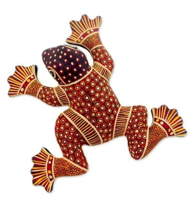 Alternate image for Mexican Ceramic Frog Wall Art Batik Frog