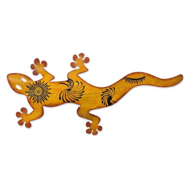 Alternate image for Unique Steel Orange Lizard Wall Art Cave Art Gecko