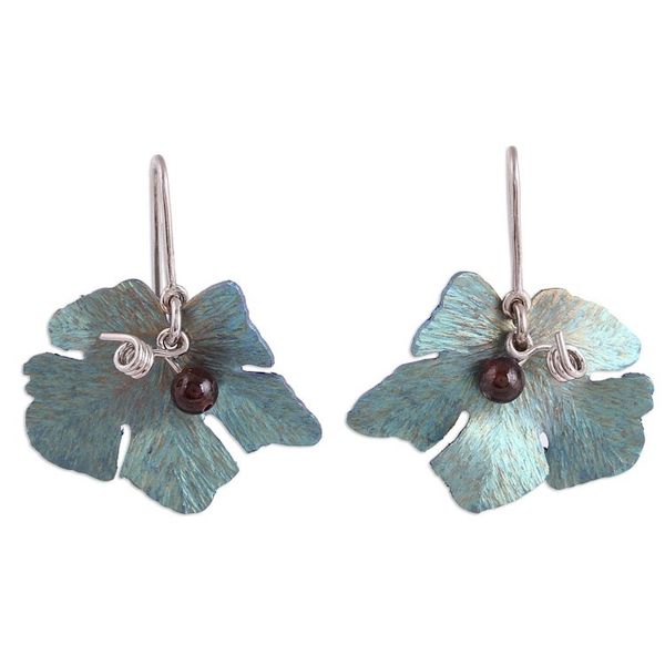Alternate image for Leaf Motif Agate Dangle Earrings from Mexico Vine
