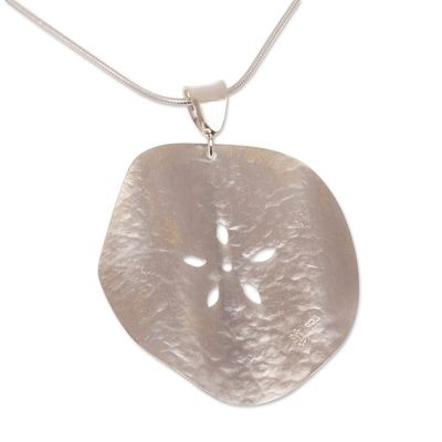 Alternate image for Handcrafted Taxco Sterling Silver Sand Dollar Necklace Precious Sand Dollar