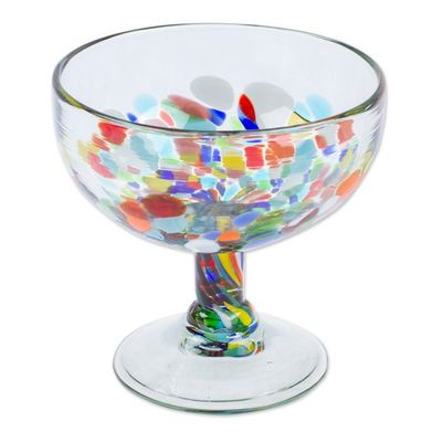 Alternate image for Set of 4 Colorful Handblown Cocktail Glasses from Mexico Chromatic Celebration