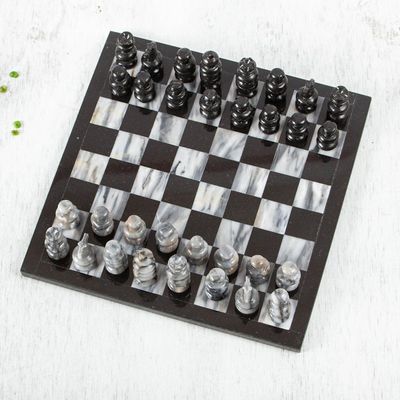 Alternate image for 11 Inch Hand Carved Marble Chess Set Mexico Sophisticate