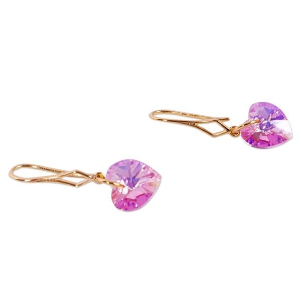 Alternate image for Gold-Plated Swarovski Crystal Earrings from Mexico Melon Hearts