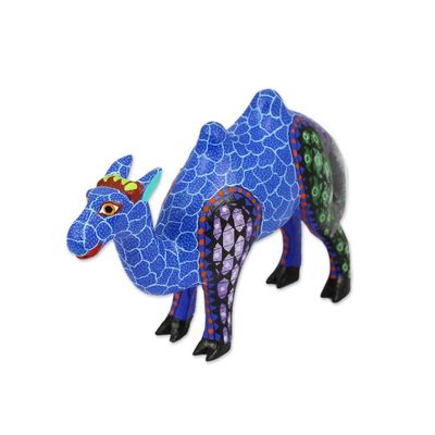 Alternate image for Wood Alebrije Camel Figurine in Vivid Colors from Mexico Colorful Camel