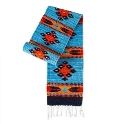 Alternate image for Natural Dyes All Wool Table Runner from Mexico Blue Mesa