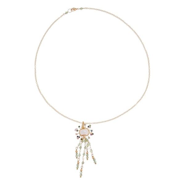 Alternate image for Gold-Accented Quartz Tourmaline and Peridot Pendant Necklace Absolute Harmony