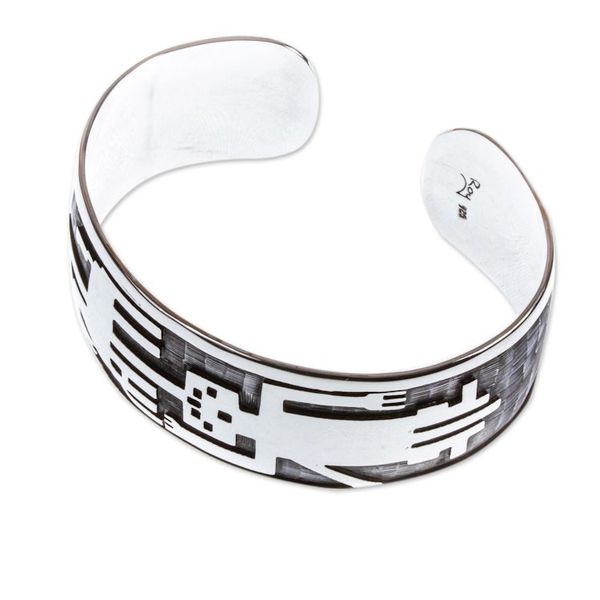 Alternate image for Sterling silver cuff bracelet Mapuche Warrior