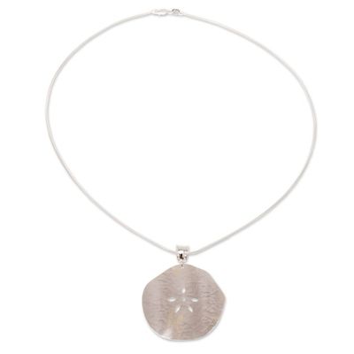 Alternate image for Handcrafted Taxco Sterling Silver Sand Dollar Necklace Precious Sand Dollar