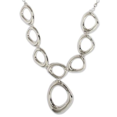 Alternate image for Taxco Sterling Silver Modern Free Form Necklace from Mexico Bold Curves
