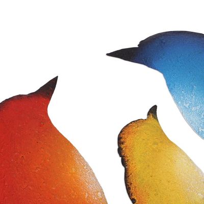 Alternate image for Steel Wall Sculpture of Three Birds from Mexico Bird Family