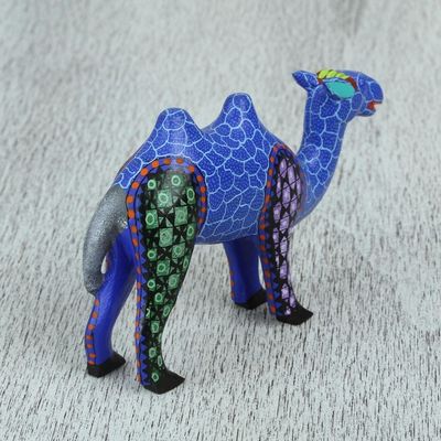 Alternate image for Wood Alebrije Camel Figurine in Vivid Colors from Mexico Colorful Camel