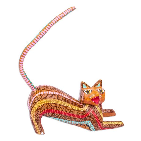 Alternate image for Cat Alebrije Figurine from Mexico Relaxed Cat