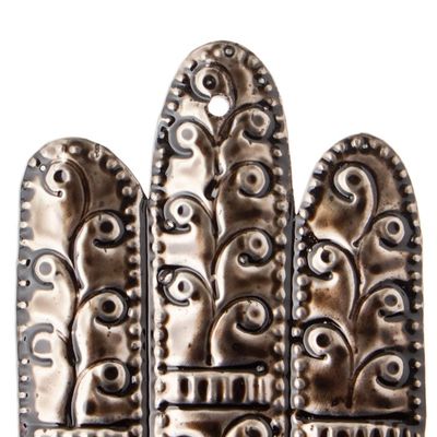 Alternate image for Artisan Crafted Metal Wall Accent from Mexico Hand of Fatima