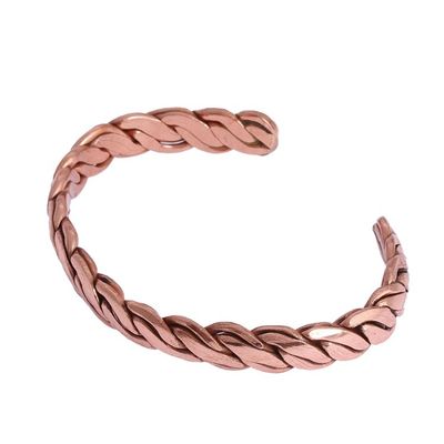 Alternate image for Handcrafted Braided Copper Cuff Bracelet from Mexico Brilliant Bond