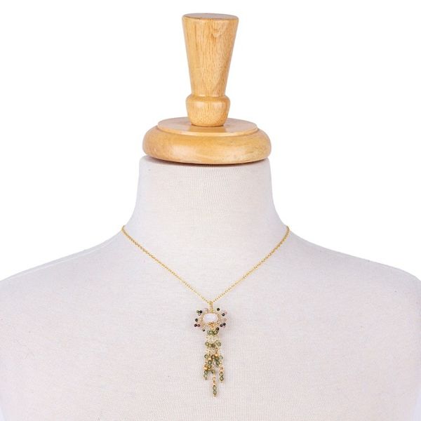 Alternate image for Gold-Accented Quartz Tourmaline and Peridot Pendant Necklace Absolute Harmony
