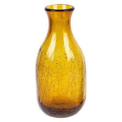 Alternate image for Amber Handblown Recycled Glass Carafe and Cup Set Pair Textured Amber