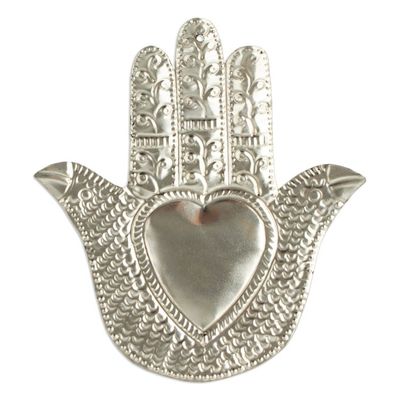 Alternate image for Artisan Crafted Metal Wall Accent from Mexico Hand of Fatima