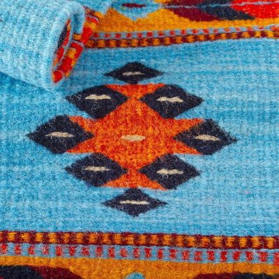 Alternate image for Natural Dyes All Wool Table Runner from Mexico Blue Mesa