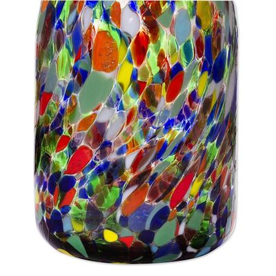 Alternate image for Carafe and Glass in Handblown Glass Pair Jubilant Color