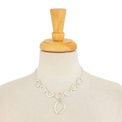 Alternate image for Taxco Sterling Silver Modern Free Form Necklace from Mexico Bold Curves