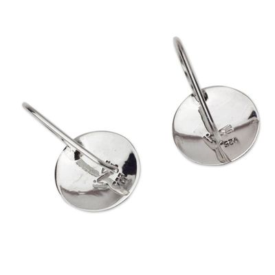 Alternate image for Abstract Crafted Taxco Sterling Silver Jewelry Earrings Crumpled Pendulums