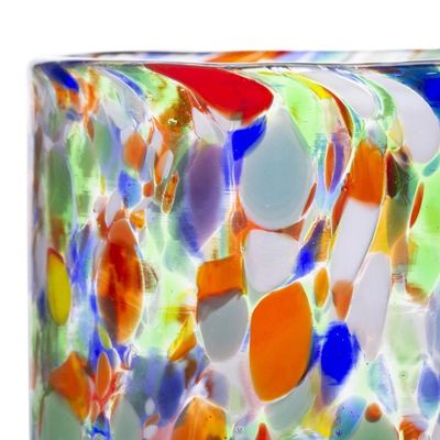 Alternate image for Carafe and Glass in Handblown Glass Pair Jubilant Color