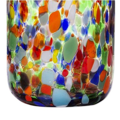 Alternate image for Carafe and Glass in Handblown Glass Pair Jubilant Color