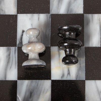 Alternate image for 11 Inch Hand Carved Marble Chess Set Mexico Sophisticate