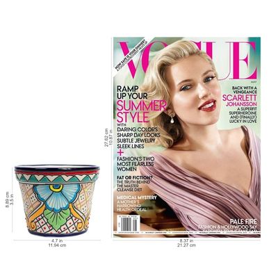 Alternate image for Talavera-Style Ceramic Flower Pot Country Garden