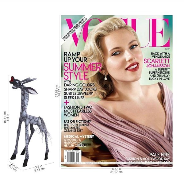 Alternate image for Wood Alebrije Giraffe Figurine in Grey from Mexico Pearly Giraffe