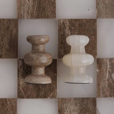 Alternate image for Onyx and Marble Chess Set Crafted in Mexico Brown and Ivory