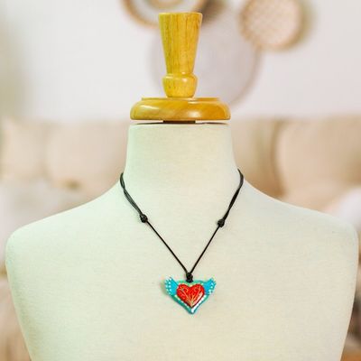 Alternate image for Folk Art Heart Pendant Necklace From the Heart