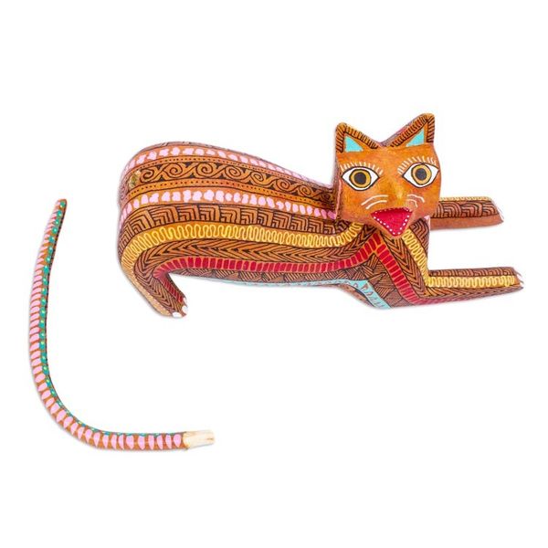 Alternate image for Cat Alebrije Figurine from Mexico Relaxed Cat