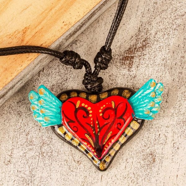 Alternate image for Hand Painted Heart Necklace Heartthrob