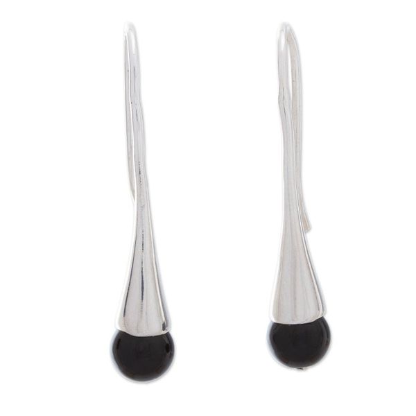 Alternate image for Artisan Crafted Onyx Drop Earrings Midnight Calm