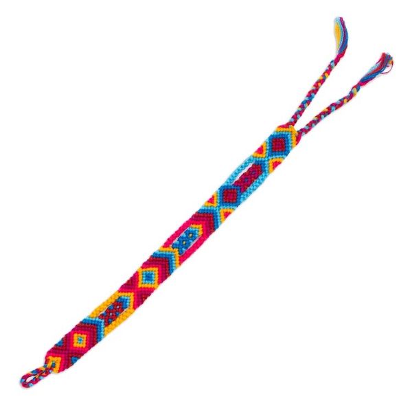 Alternate image for Colorful Cotton Macrame Bracelet from Mexico Colorful Friendship