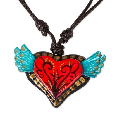 Alternate image for Hand Painted Heart Necklace Heartthrob