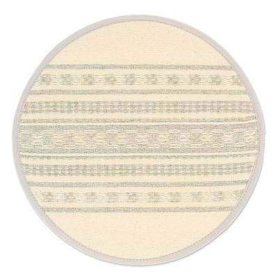 Alternate image for Handloomed Cotton Fabric Tortilla Pouch from Oaxaca Mexico Warmer in Alabaster