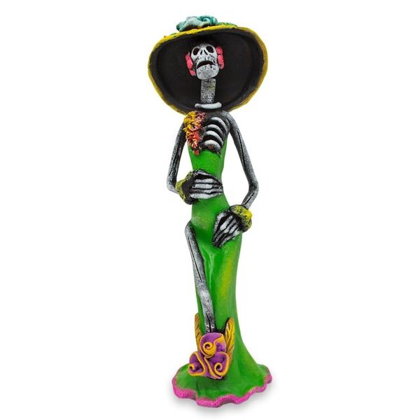 Alternate image for Day of the Dead Catrina Sculpture Artisan Crafted Dazzling Catrina
