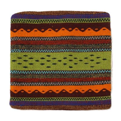 Alternate image for Multicolored Zapotec Wool Cushion Cover from Mexico Zapotec Colors