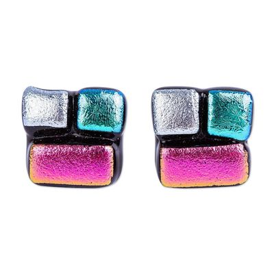Alternate image for Handmade Fused Glass Earrings Fabulous Fusion