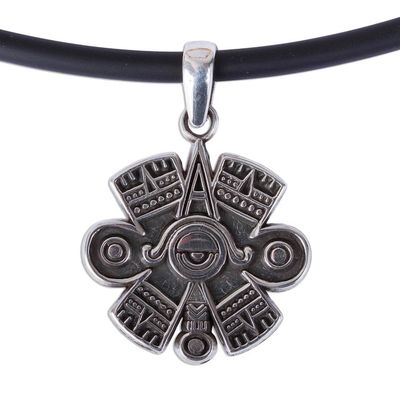 Alternate image for Mens Aztec Eye Sterling Silver Pendant Necklace from Taxco Aztec Eye