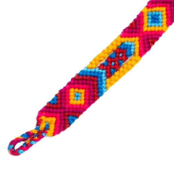 Alternate image for Colorful Cotton Macrame Bracelet from Mexico Colorful Friendship