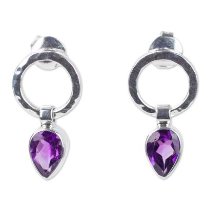 Alternate image for Modern Amethyst and Taxco Silver Earrings New Era