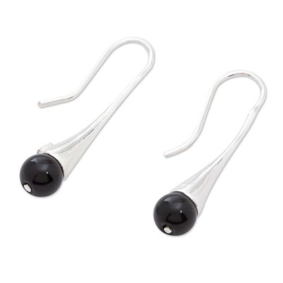 Alternate image for Artisan Crafted Onyx Drop Earrings Midnight Calm