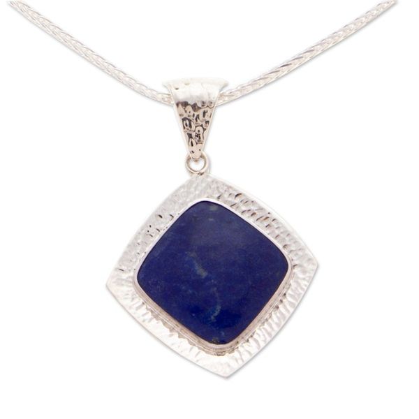 Alternate image for Taxco Silver Lapis Lazuli Pendant Necklace from Mexico Lapis Mirror