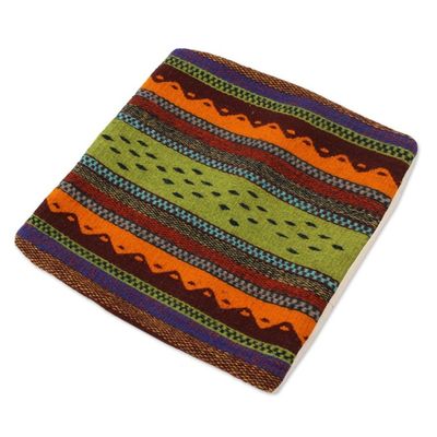 Alternate image for Multicolored Zapotec Wool Cushion Cover from Mexico Zapotec Colors