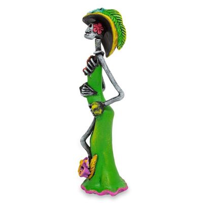 Alternate image for Day of the Dead Catrina Sculpture Artisan Crafted Dazzling Catrina