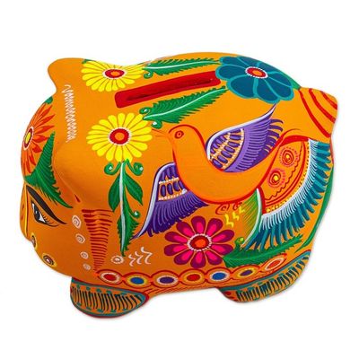 Alternate image for Colorful Hand Painted Pig Decorative Accent Fiesta Piggy