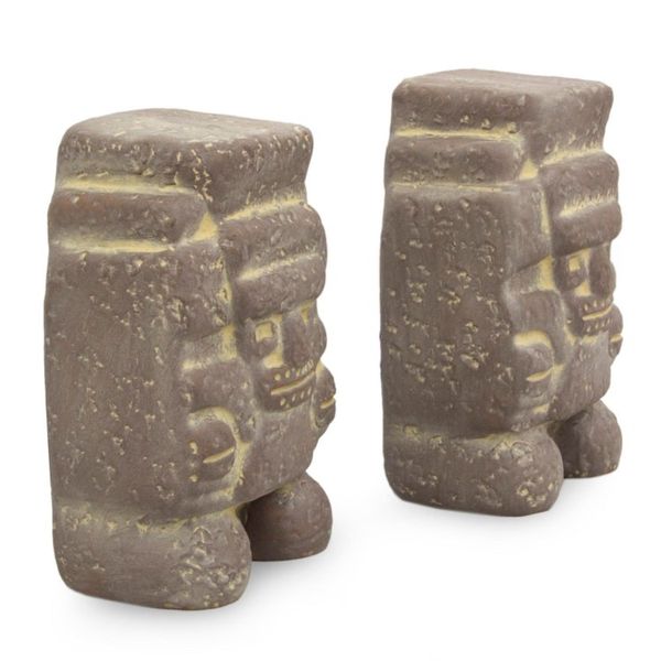 Alternate image for Fair Trade Mexican Archaeological Ceramic Sculpture Pair Tlaloc God of Rain